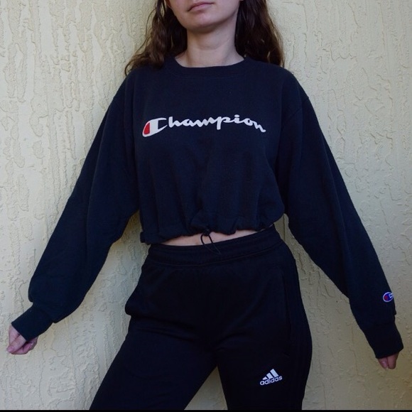 Vintage Champion Crop Drawstring 